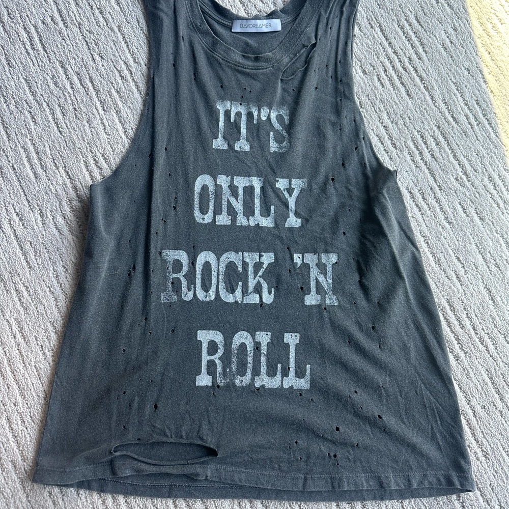 Daydreamer Gray Rock 'N Roll Tank Tops